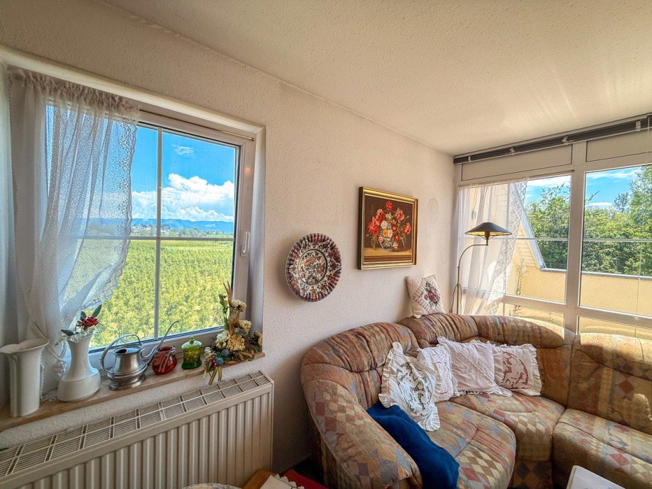 Blick vom Wohnzimmer Dachgeschosswohnung Wasserburg (Bodensee)