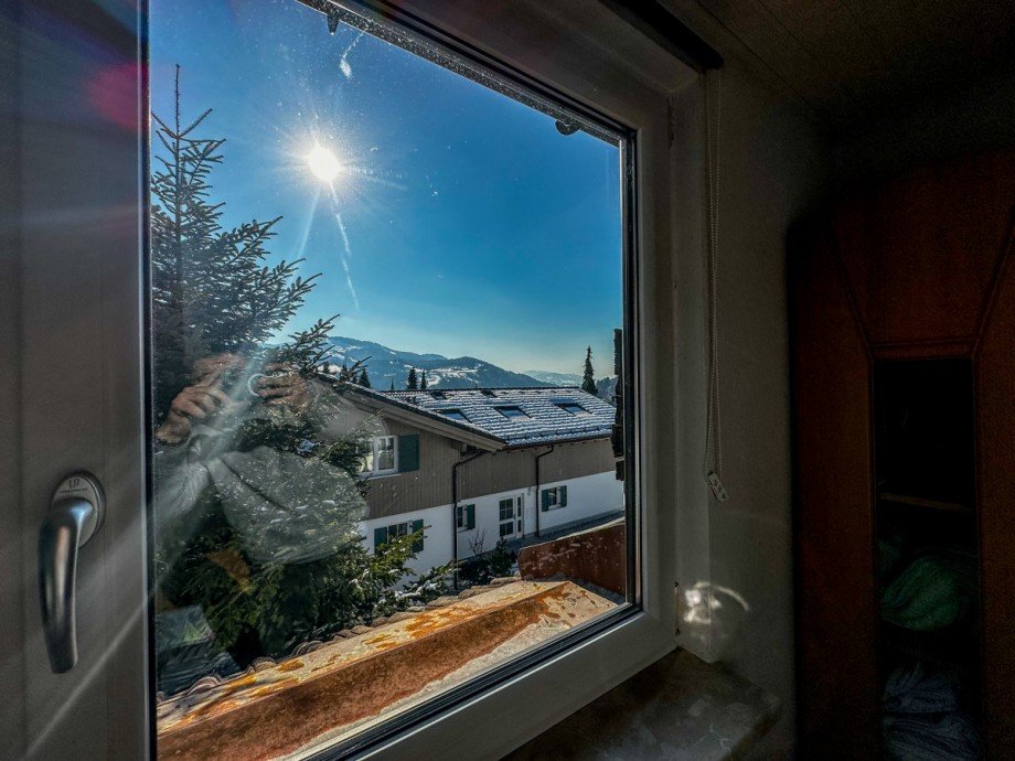 Ausblick Schlafzimmer Dachgeschosswohnung Oberstaufen