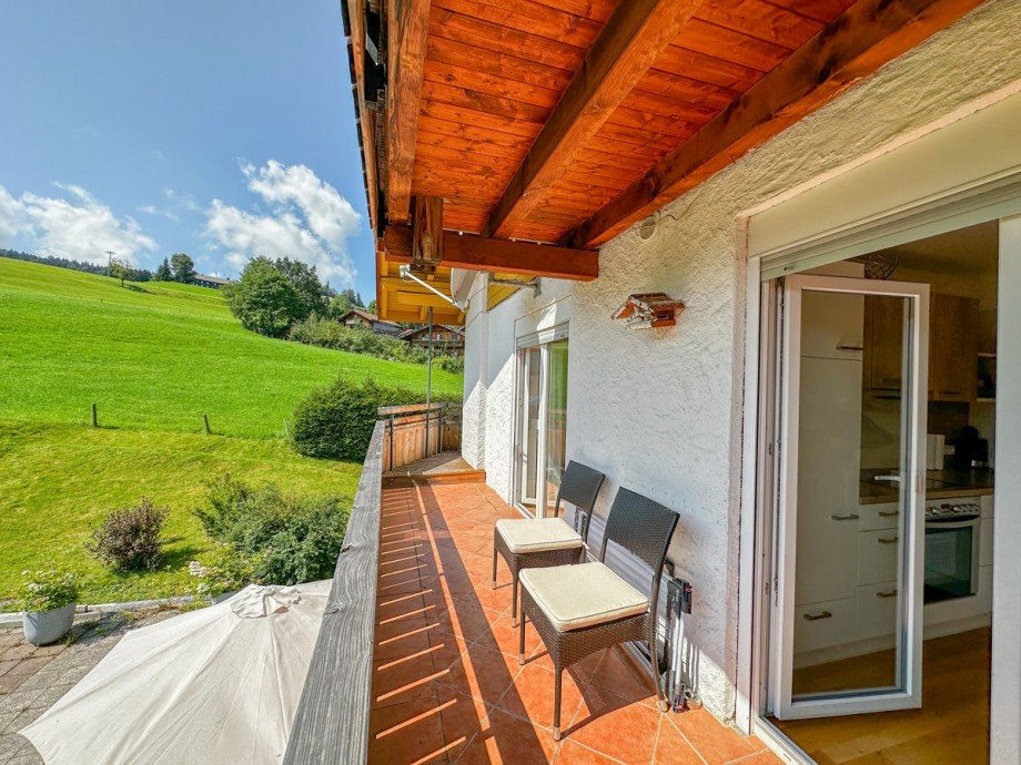 Balkon ( S�dseite ) Etagenwohnung Oberstaufen / Steibis