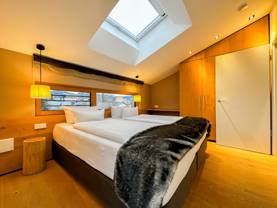 Schlafzimmer ( Chalet Kapf ) Dachgeschosswohnung Oberstaufen