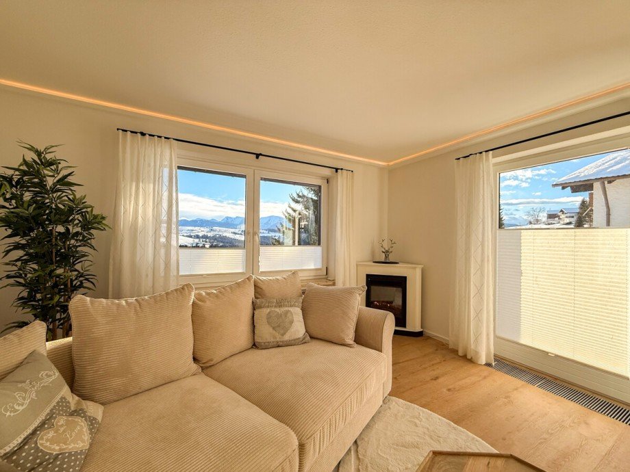 Ausblick Wohnzimmer Maisonettewohnung Oberreute