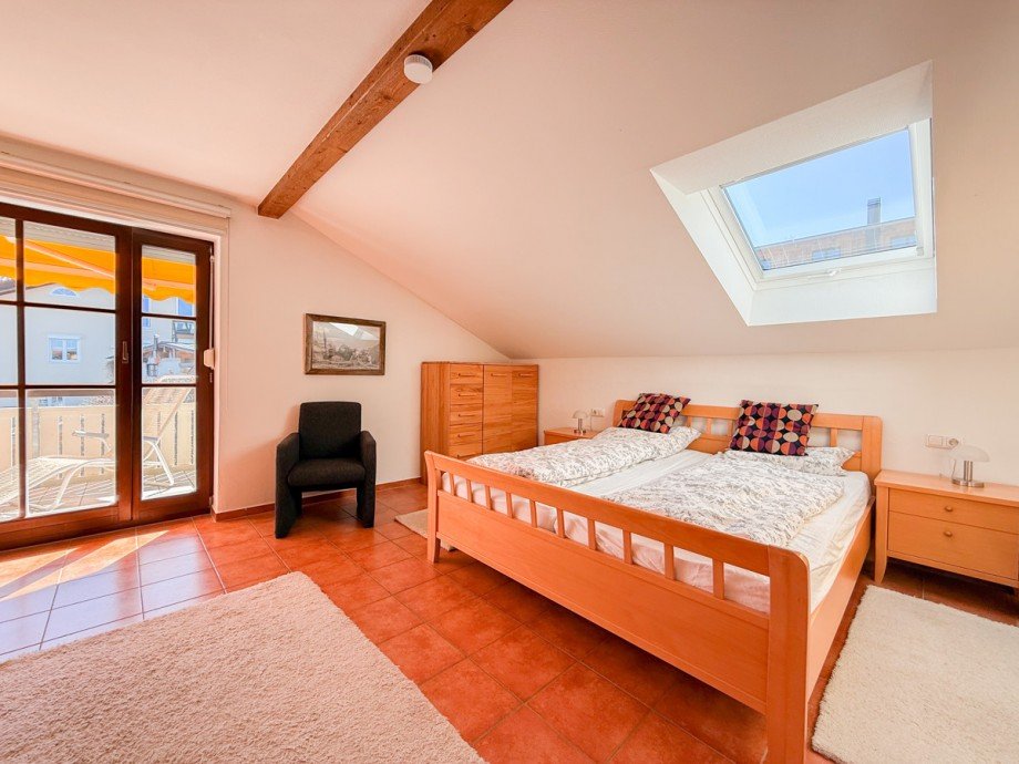 Schlafzimmer Dachgeschosswohnung Oberstaufen / Steibis