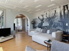 Wohnzimmer Exklusive Villa mit Bergpanorama und Innenpool 
 in Scheidegg / Lindenau im Allg�u