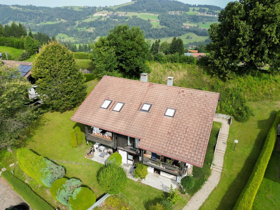 Vogelperspektive Erdgeschosswohnung Oberstaufen / Steibis