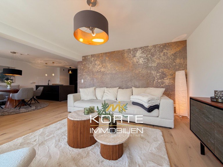 Wohnzimmer Oberstaufen Etagenwohnung Hochwertig sanierte 3-Zimmer-Wohnung mit Loggia und stilvoller Ausstattung in Oberstaufen im Allg�u