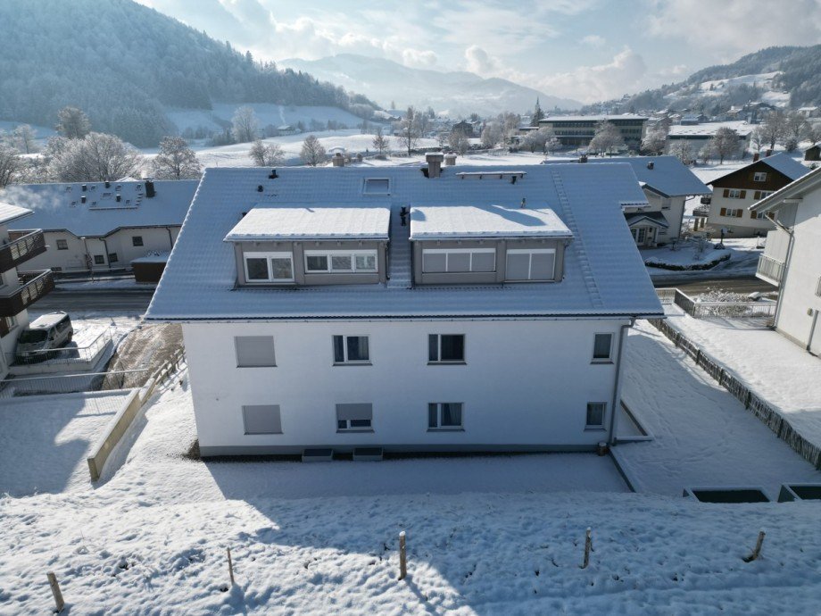 Hausansicht Blick Richtung Oberstaufen Dachgeschosswohnung Oberstaufen / Kalzhofen