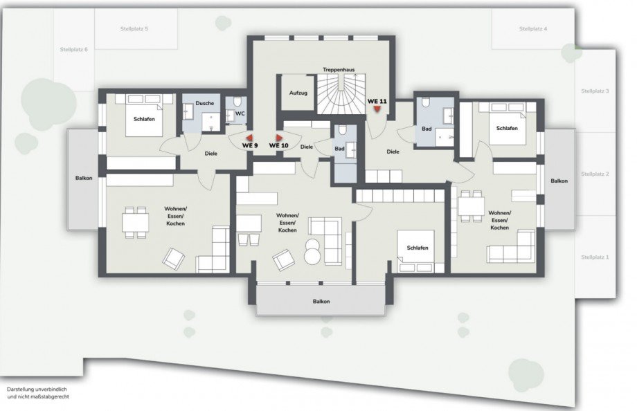 Grundriss WE 10 Dachgeschosswohnung Oberstaufen / Wiedemannsdorf