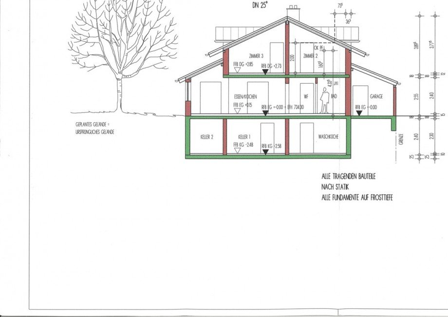 Schnitt Einfamilienhaus Oberstaufen