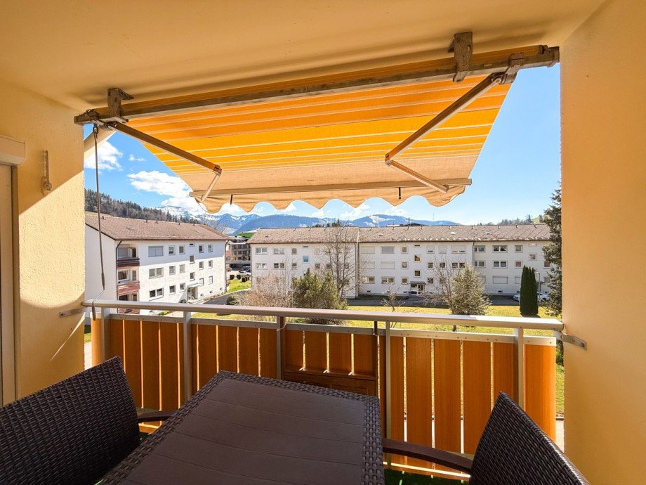 Ausblick Balkon Etagenwohnung Oberstaufen