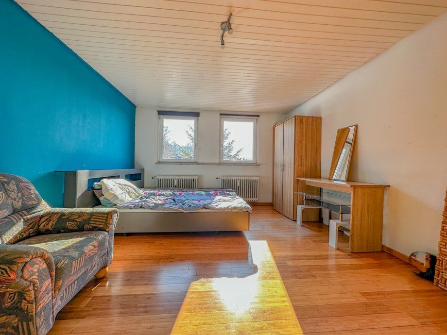 Schlafzimmer Dachgeschosswohnung Oberstaufen
