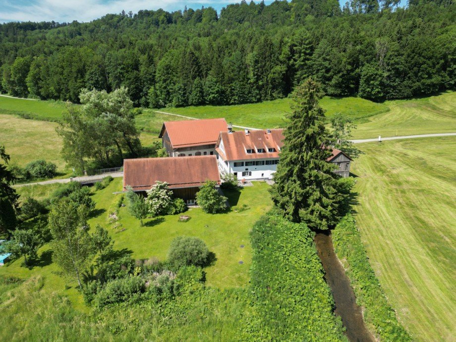 Vogelperspektive Land Bauernhaus Oberg�nzburg