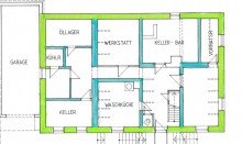 Grundriss Keller Einzigartiges Potential in Bestlage:
 Renovierungsbed�rftiges Mehrfamilienhaus 
 in Oberstaufen