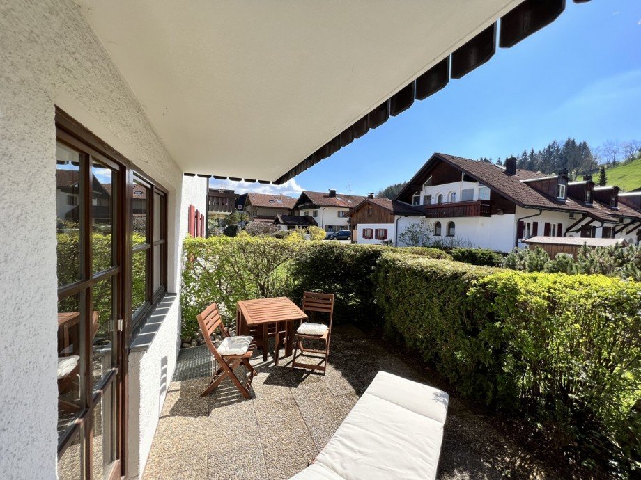 Terrasse teilweise �berdacht Erdgeschosswohnung Oberstaufen