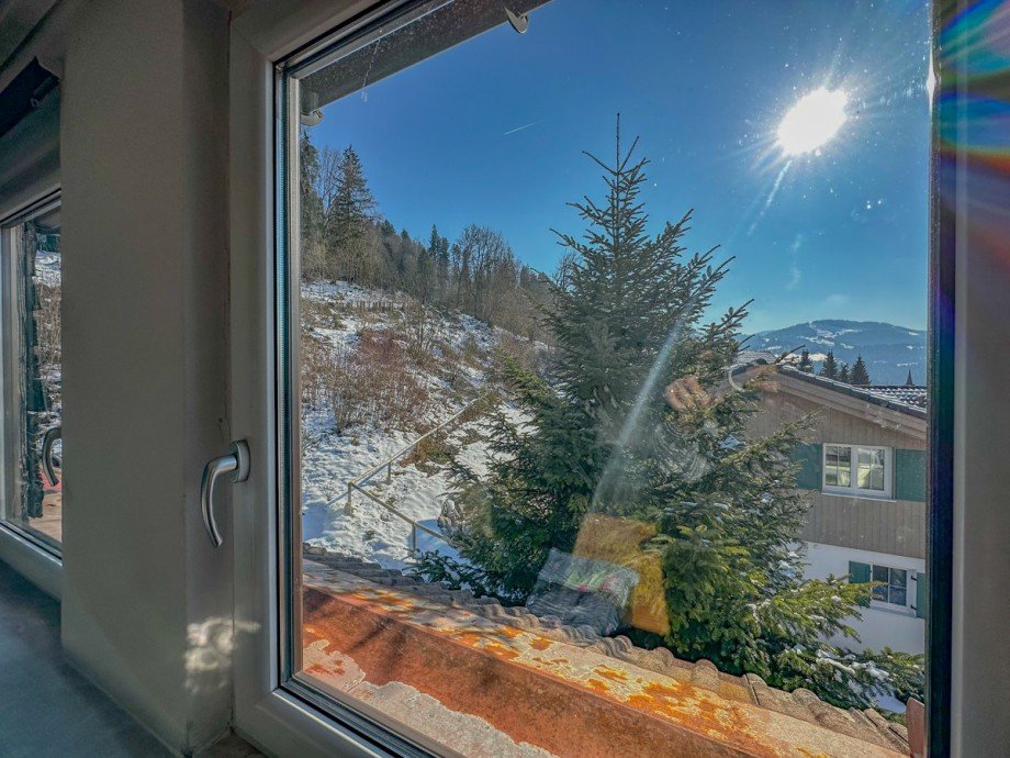 Ausblick Schlafzimmer Dachgeschosswohnung Oberstaufen