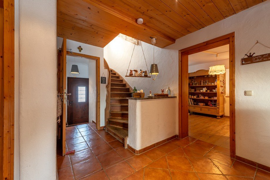Treppe ins OG. Einfamilienhaus Oberreute
