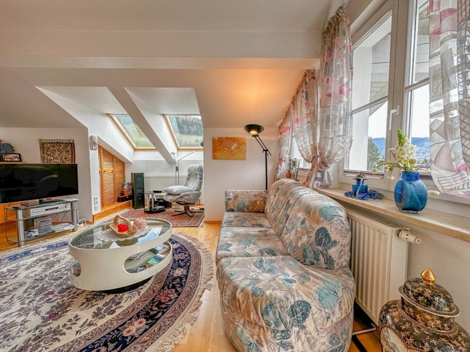 Wohnzimmer Dachgeschosswohnung Oberstaufen
