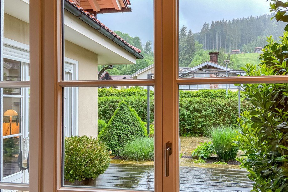 Terrasse vor Schlafbereich Einfamilienhaus Oberstaufen