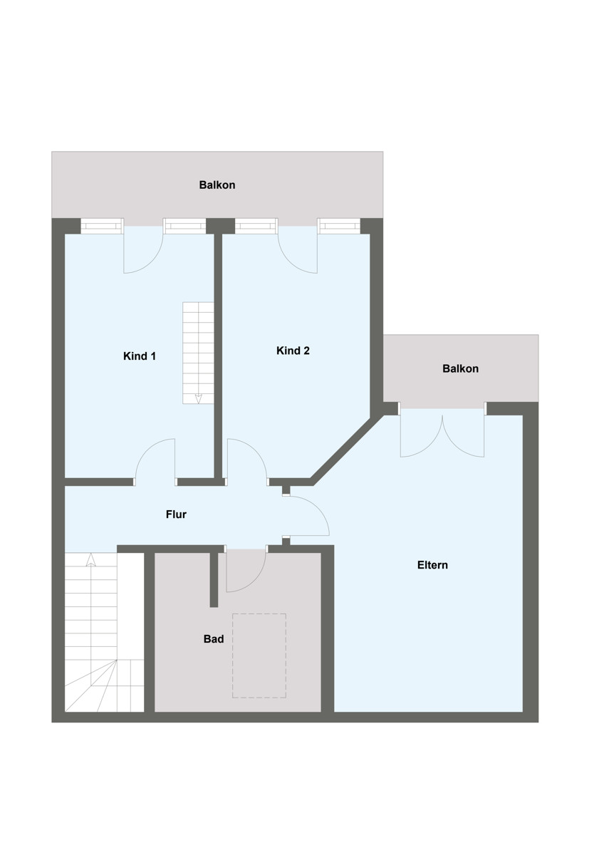 Obergeschoss Doppelhaush�lfte Wasserburg / Hengnau