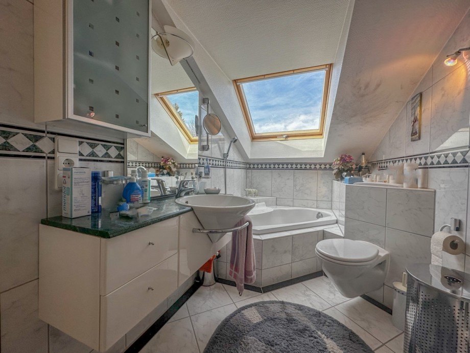 Badezimmer Dachgeschosswohnung Oberstaufen