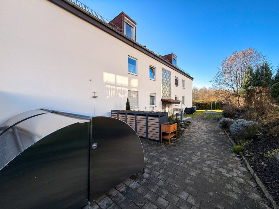 Hausansicht, Fahrradgarage Etagenwohnung Lindau