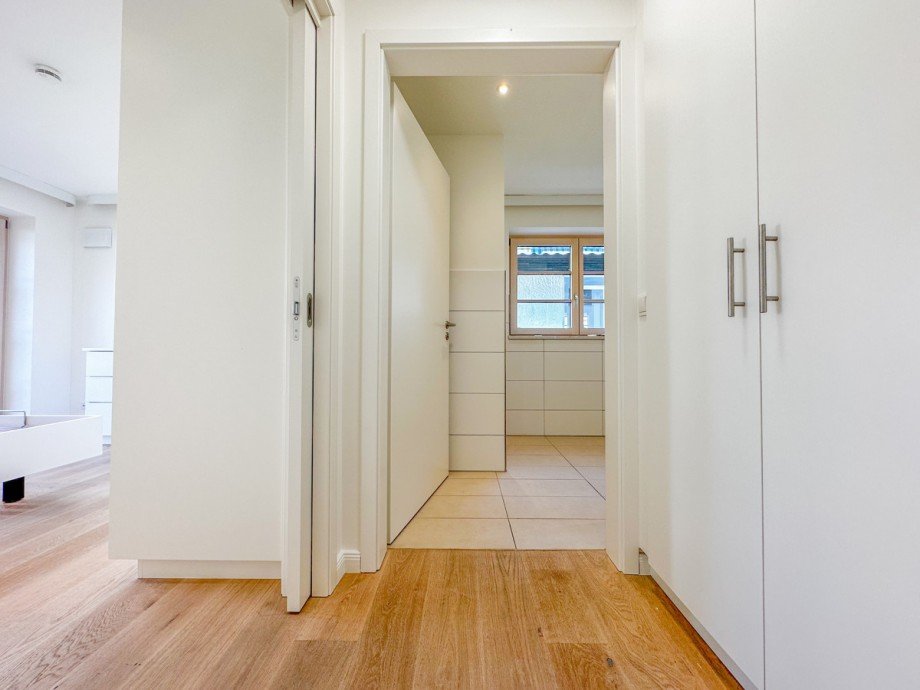Zugang zum Badezimmer und Schlafzimmer Terrassenwohnung Oberstaufen