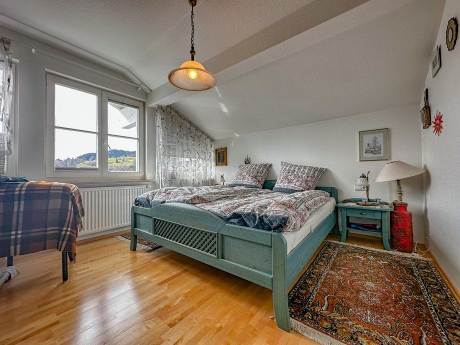 Schlafzimmer Dachgeschosswohnung Oberstaufen