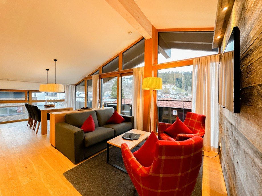 Wohnzimmer ( Chalet Kapf ) Dachgeschosswohnung Oberstaufen