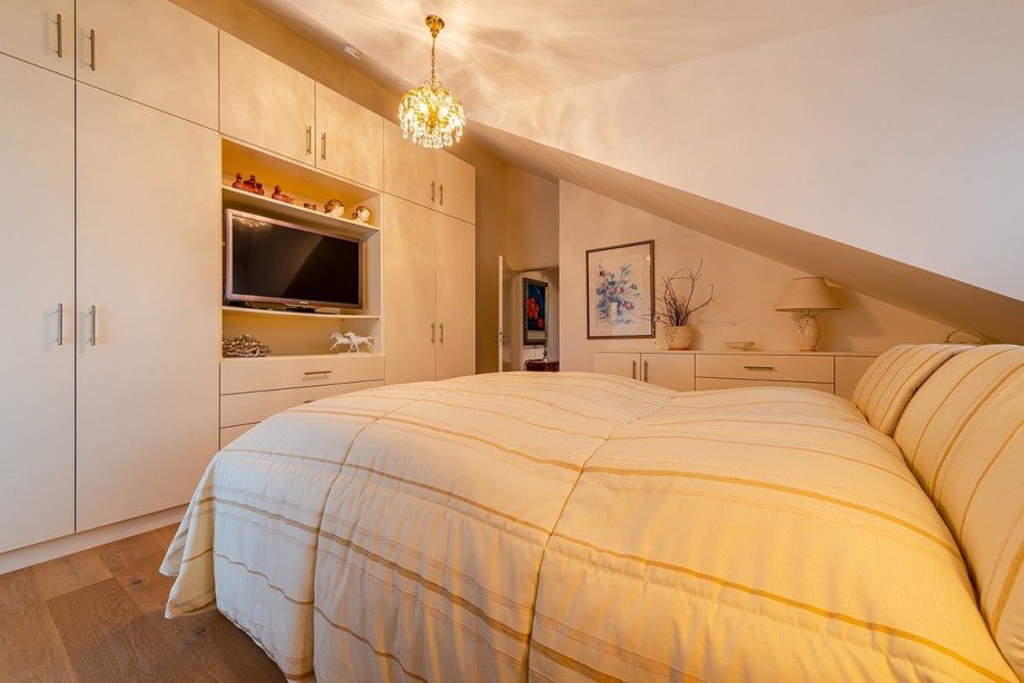 Schlafzimmer Dachgeschosswohnung Oberstaufen