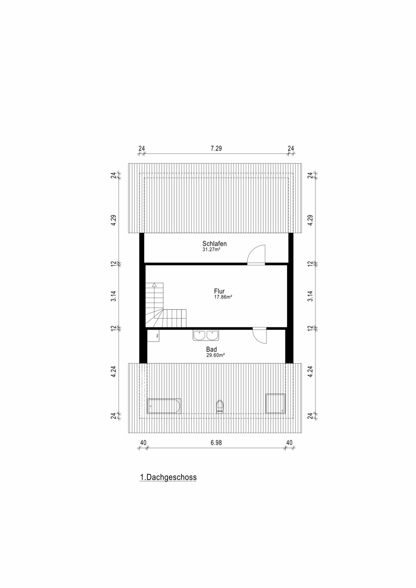 Grundriss DG Reihenmittelhaus Opfenbach