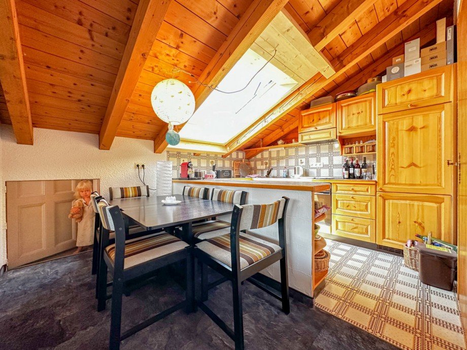 Essbereich mit K�che Etagenwohnung Oberstaufen / Wei�ach