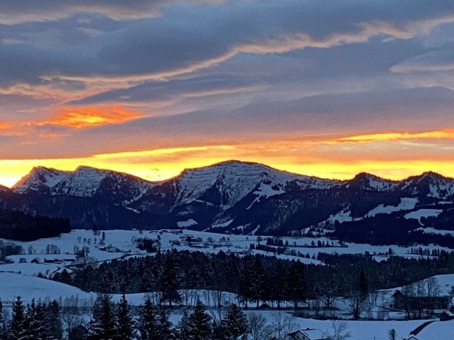 Aussicht Winter Etagenwohnung Oberreute / Irsengund