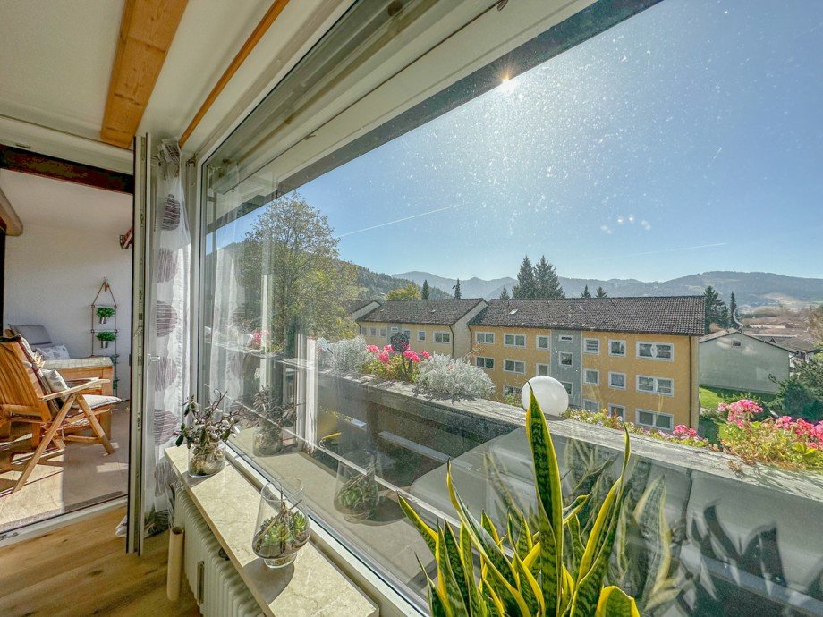 Ausblick Richtung Hochgrat Etagenwohnung Oberstaufen