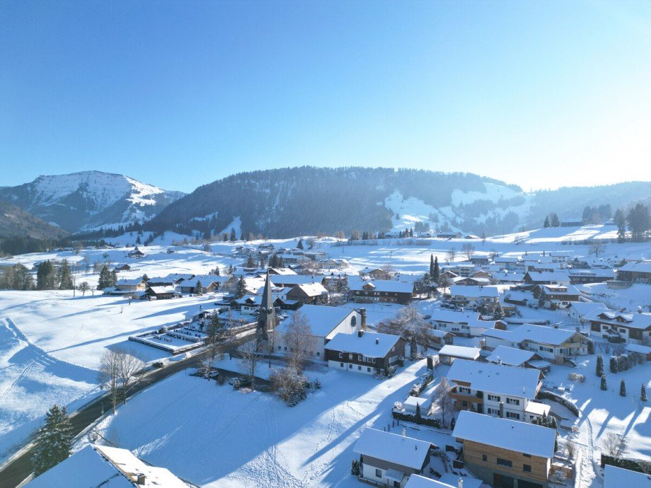 Ort Steibis Winter Maisonettewohnung Oberstaufen