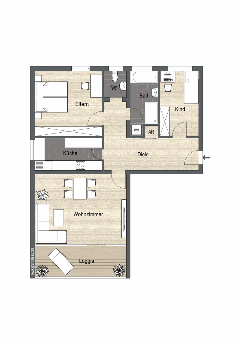 3 Zi. Whg. 1. OG Etagenwohnung Lindau (Bodensee)