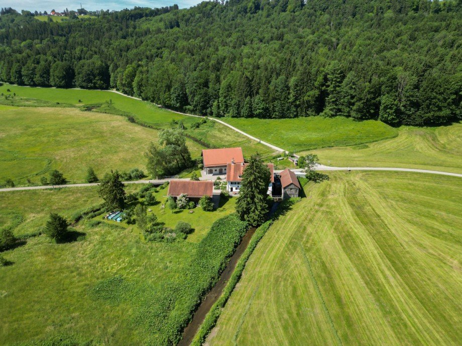 Vogelperspektive Land Bauernhaus Oberg�nzburg