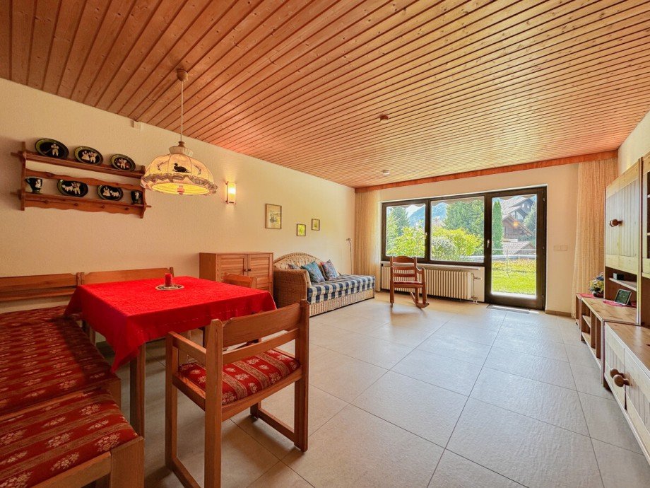Wohnzimmer Erdgeschosswohnung Oberstaufen / Steibis