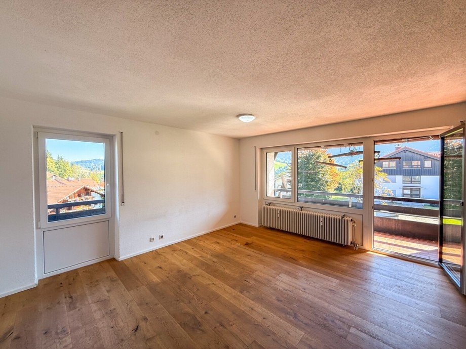 Wohnzimmer EG Maisonettewohnung Oberstaufen / Steibis