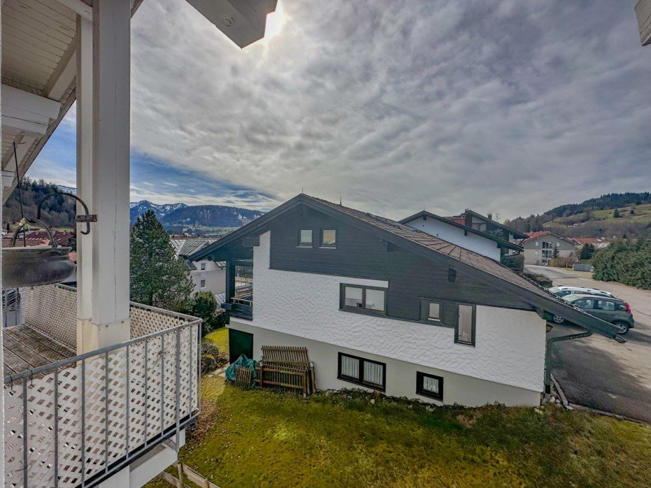 Aussicht vom Schlafzimmer Dachgeschosswohnung Oberstaufen