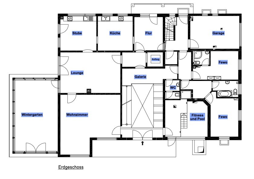 Grundriss EG Bauernhaus Isny im Allg�u