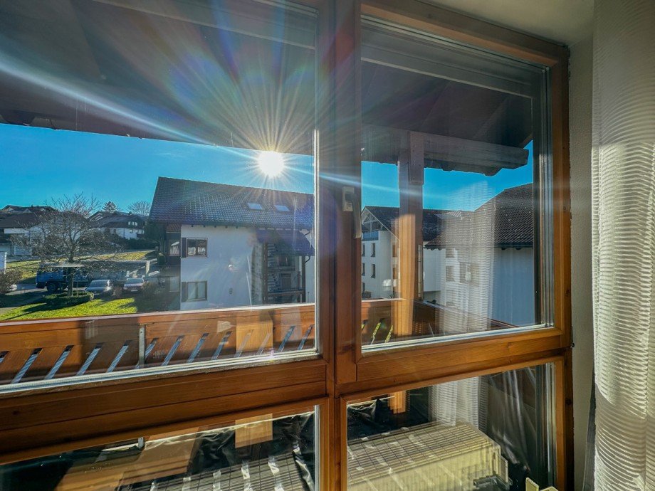 Ausblick vom Wohnzimmer Maisonettewohnung Lindenberg im Allg�u