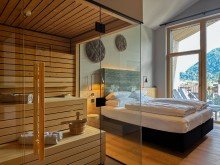 Schlafzimmer mit Sauna Exklusives Maisonette-Chalet mit ca. 101 m� Wohnfl�che 
 in den Amrai Suites - Schruns