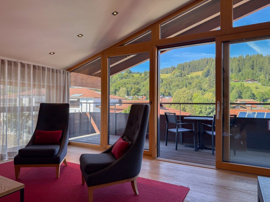 Wohnzimmer Dachgeschosswohnung Oberstaufen