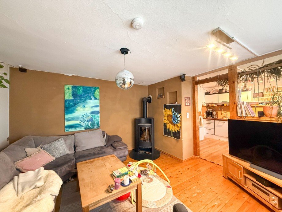 Gro�e Wohnung 1. OG Wohnzimmer Mehrfamilienhaus Lindenberg im Allg�u