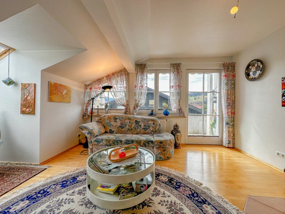 Wohnzimmer Dachgeschosswohnung Oberstaufen