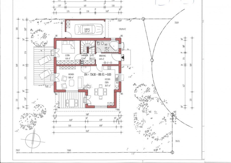 Grundriss EG Einfamilienhaus Oberstaufen