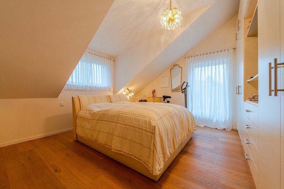 Schlafzimmer Dachgeschosswohnung Oberstaufen