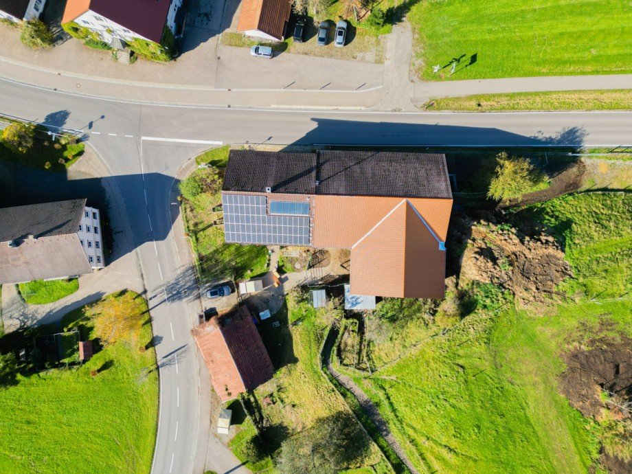 Luftansicht Bauernhaus Stiefenhofen