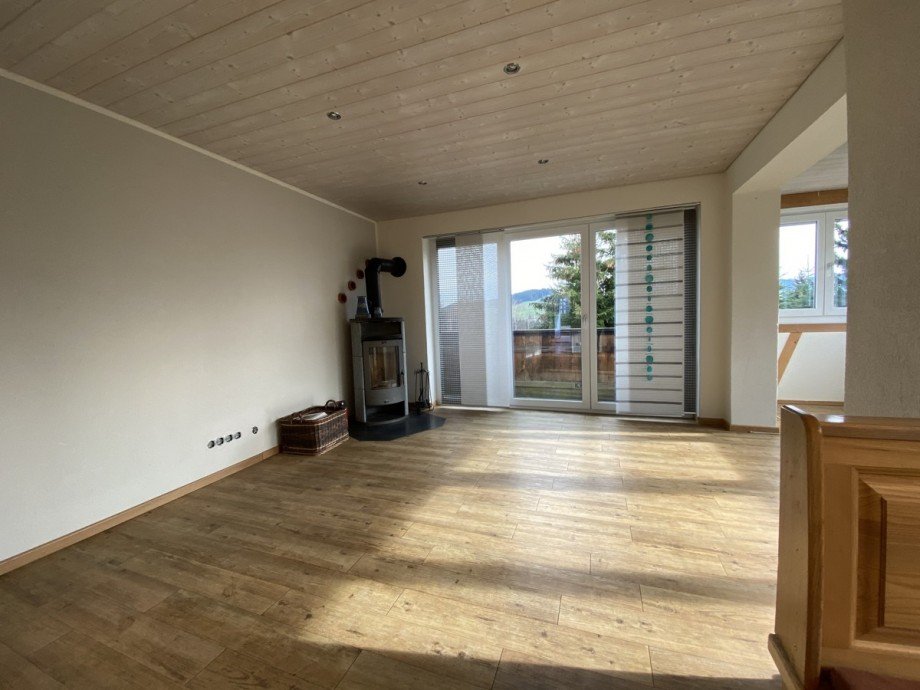 Wohnzimmer mit Kamin Einfamilienhaus Oberreute