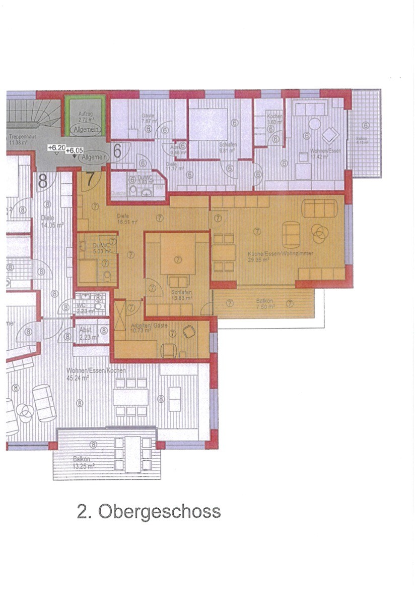Grundriss Wohnung 7 Etagenwohnung Oberstaufen