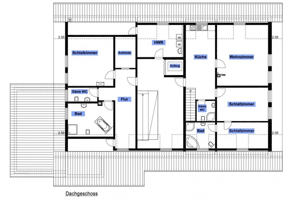 Grundriss DG Bauernhaus Isny im Allg�u